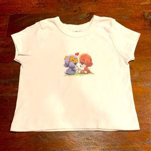 Brandy Melville Dog Graphic Cropped Tee